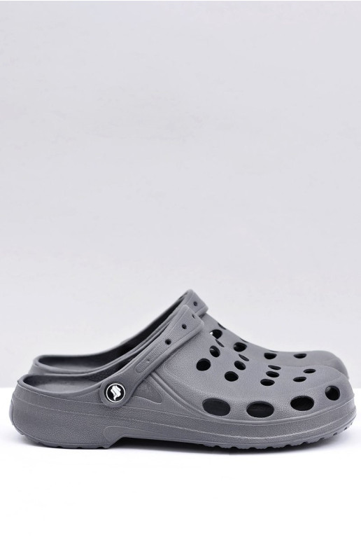 Vyriškos šlepetės sandalai pilkai languoti