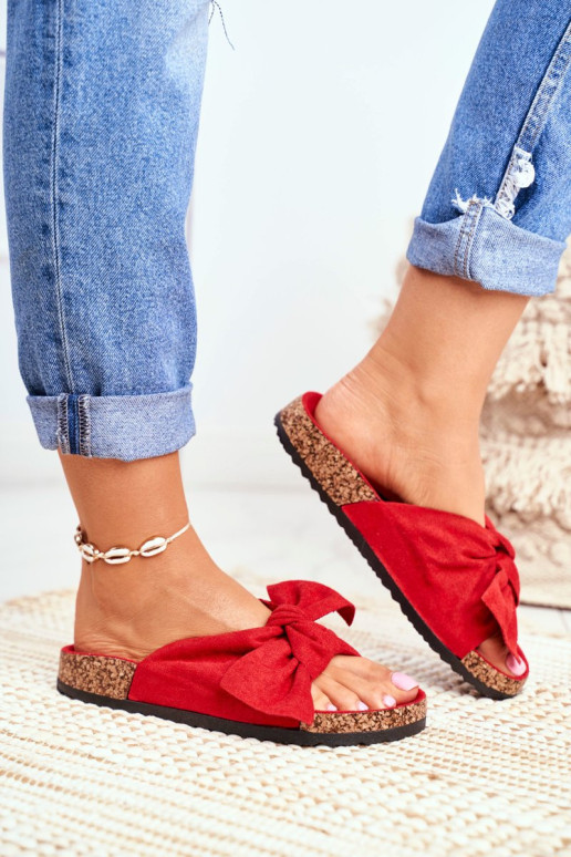 Wendy Red kamštienos pamušalas šlepetės