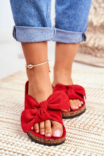 Wendy Red kamštienos pamušalas šlepetės