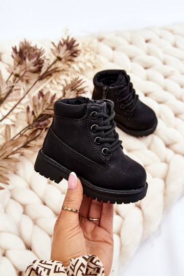 Vaikiški izoliuoti juodi „Trapper“ batai „Dexter“.