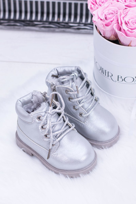 Vaikiški izoliuoti sidabriniai „Trapper“ batai „Dexter“.