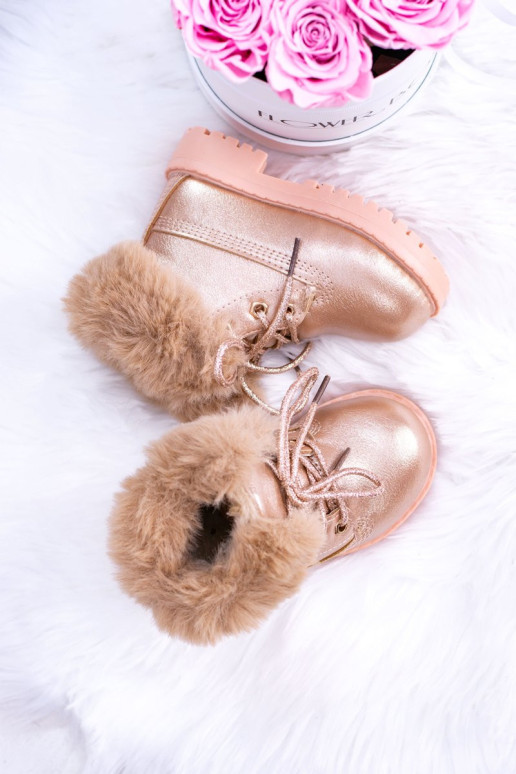 Šilti vaikiški batukai Trappers Pink Gold Fobos