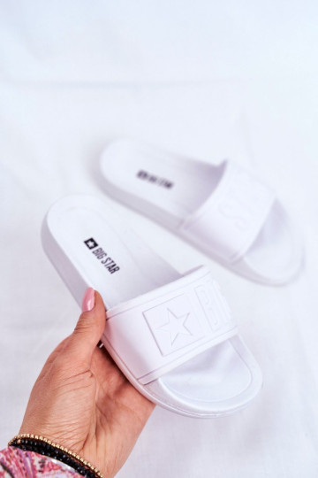 Didelės žvaigždės vaikiškos šlepetės baltos DD374154