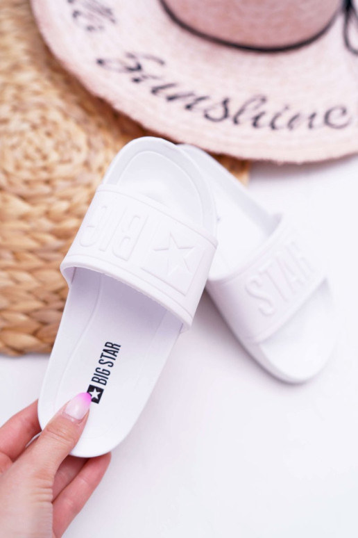 Didelės žvaigždės vaikiškos šlepetės baltos DD374154