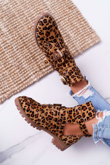 Lu Boo zomšiniai batai su išpjovomis Panther Rock Girl