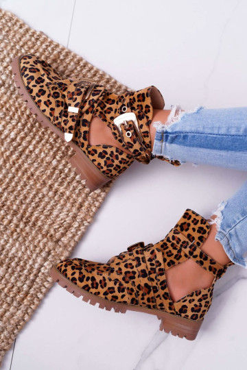 Lu Boo zomšiniai batai su išpjovomis Panther Rock Girl