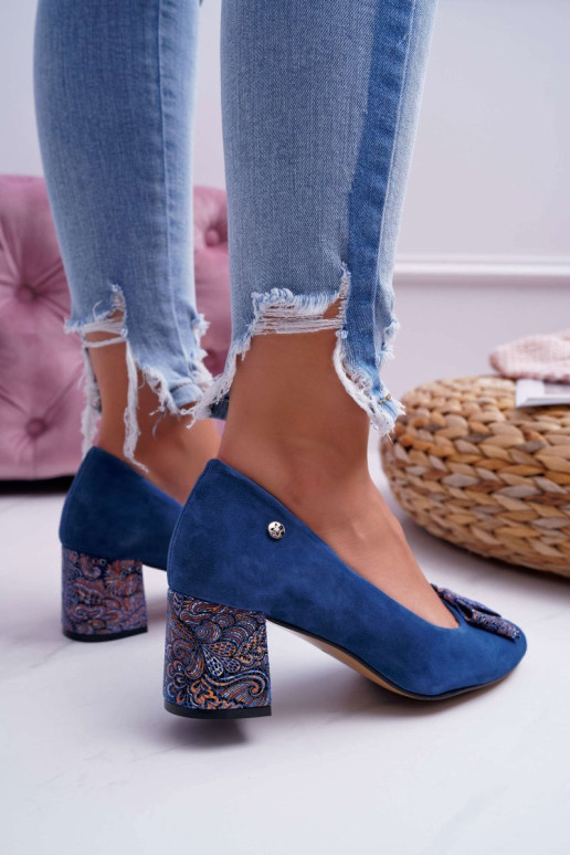 Moteriškos Maciejka Suede Blue 3356A-17/00-1 aukštakulniai