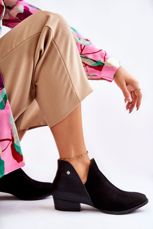 Moteriški odiniai batai Maciejka Black Animal Pattern 04091-62