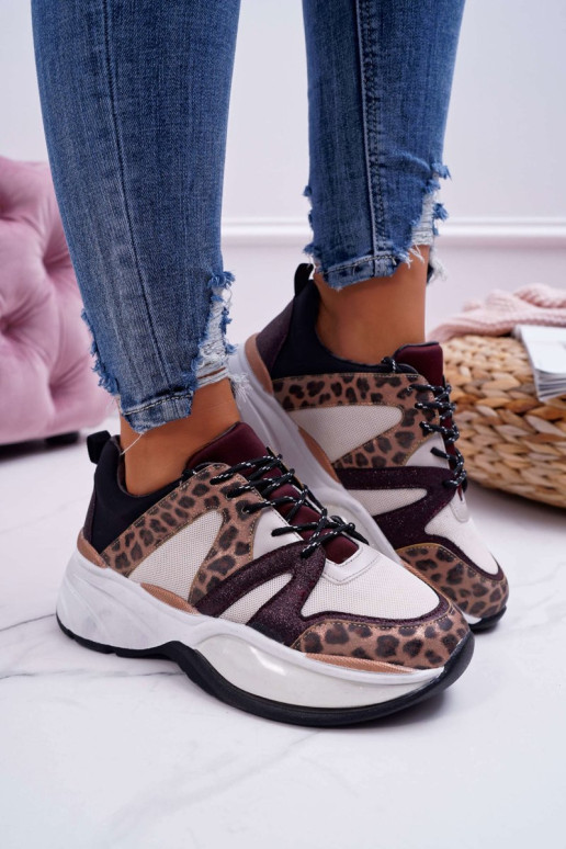 Moteriški sportiniai batai Maroon Snake Leather Larey