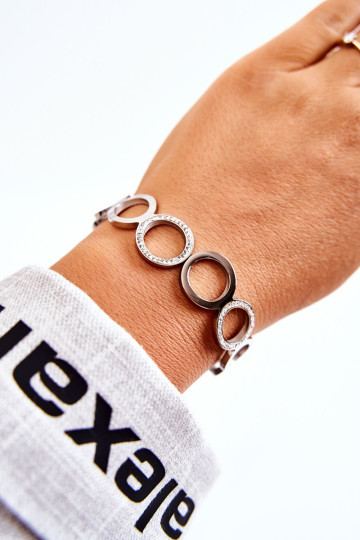 Moteriška plieno apyrankė su cirkonio sidabru 2