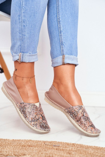 Moteriškos „Maciejka“ odinės balerinos smėlio spalvos 01930-59/00-0