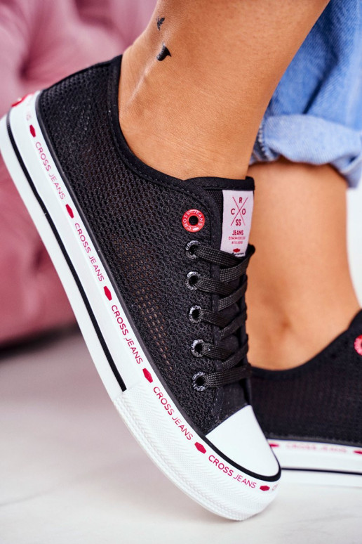 Cross Jeans moteriški sportbačiai juodi tinkleliai FF2R4015C