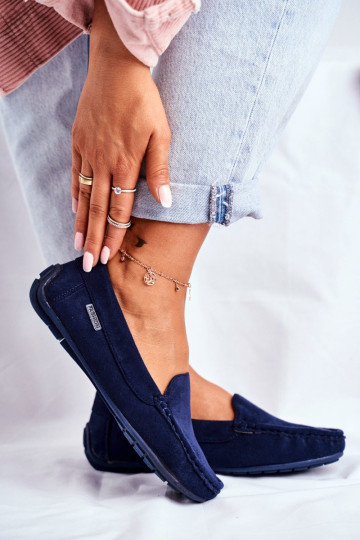 Moteriški Mocassins tamsiai mėlyni zomšiniai Morreno 2