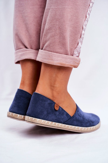 Moteriškos veliūrinės espadrilės tamsiai mėlynos spalvos vulkanas