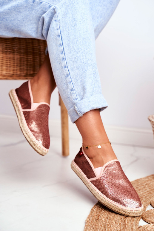 Moterų espadrilių pintas padas Pink Big Star DD274A163
