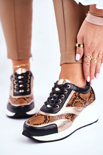 Odiniai pleištiniai sportbačiai GOE GG2N3044 juodi