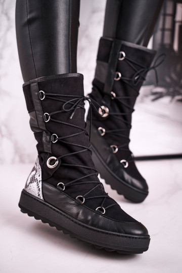 Sniego batai su kailiu Zomša juoda Laura Messi 2054