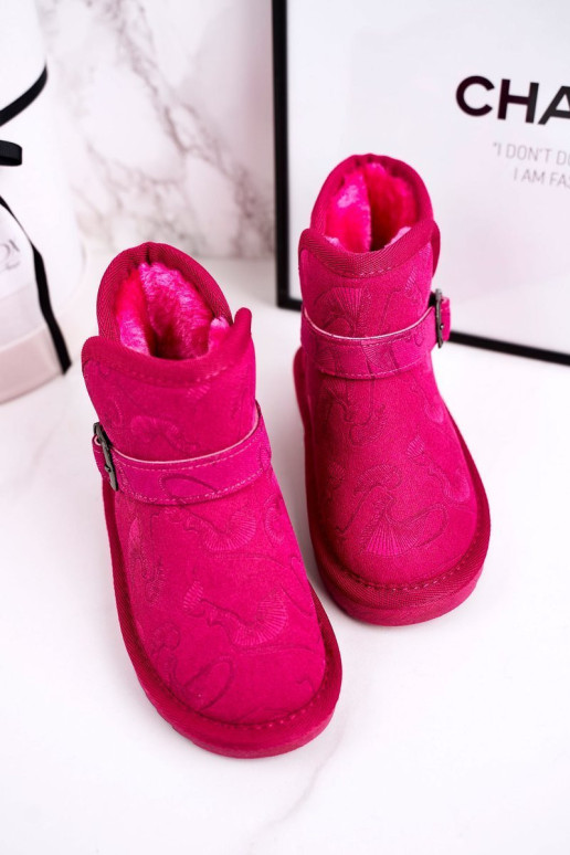Vaikiški sniego batai su kailiu Fuchsia Kawai
