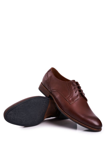 Vyriški odiniai mokasinai su šviesiu padu BEDNAREK tamsiai rudi