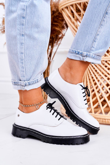Moteriški odiniai brogues Oxfords Maciejka 04087-11 Patent White