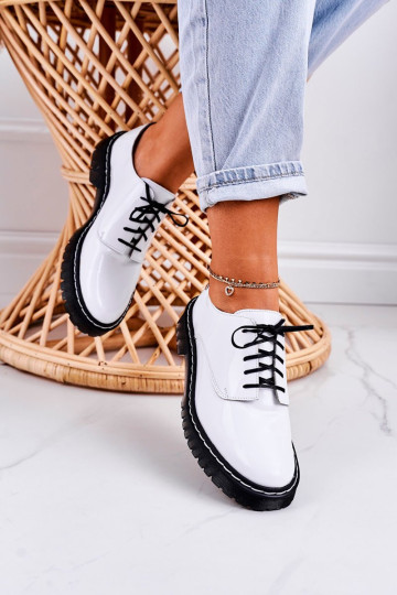 Moteriški odiniai brogues Oxfords Maciejka 04087-11 Patent White 2