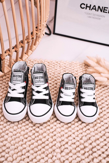 Vaikiški aukšti sportbačiai su užtrauktuku BIG STAR HH374188 Juodi
