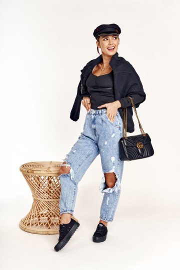 Moteriški sportbačiai ant storo pado BIG STAR FF274248 Juodi