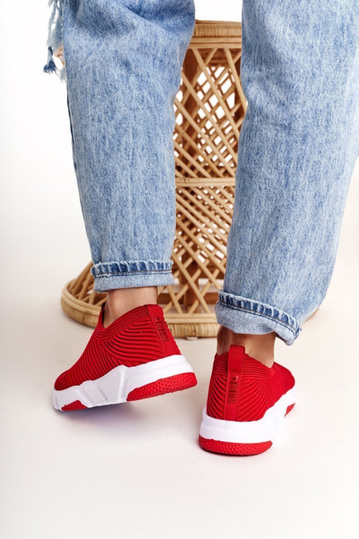 Moteriški užsegami sportbačiai Big Star DD274463 Raudoni