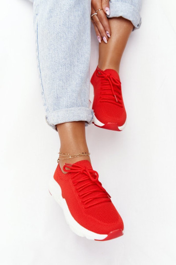 Moteriški užsegami sportbačiai Big Star DD274580 Raudoni 2