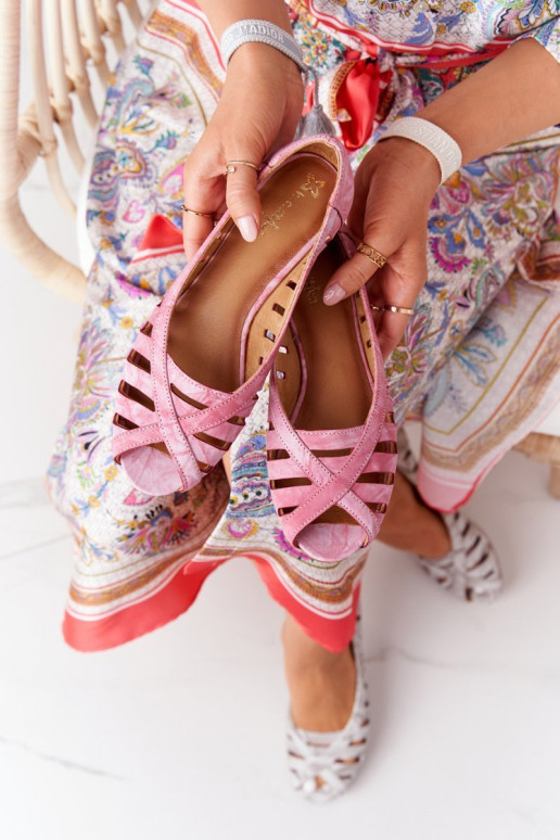 Moteriškos odinės balerinos raudonos 04506-28