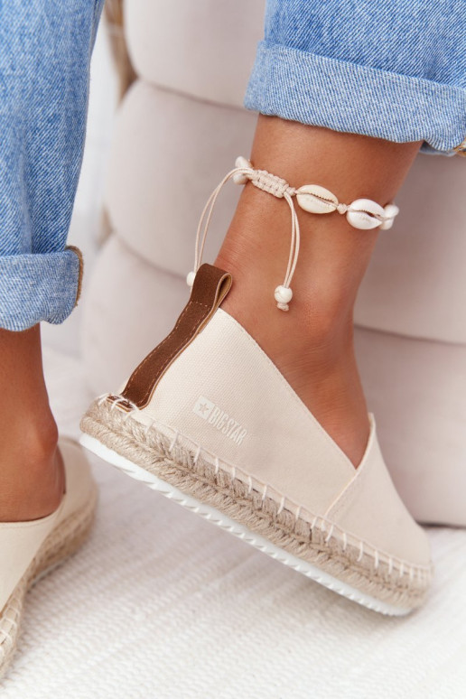 Espadrilės ant pinto pado Big Star HH274501 smėlio spalvos