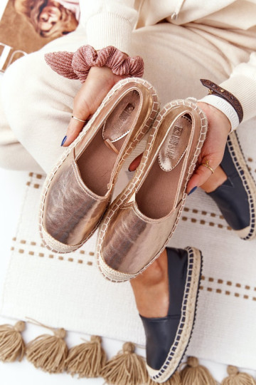 Odinės espadrilės ant pinto pado Big Star HH274503 Gold
