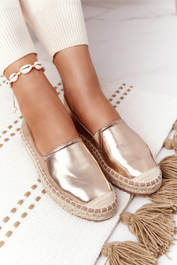 Odinės espadrilės ant pinto pado Big Star HH274503 Gold