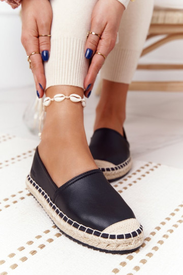 Odinės espadrilės ant pinto pado Big Star HH274505 juodos 2