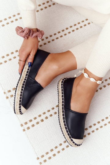 Odinės espadrilės ant pinto pado Big Star HH274505 juodos