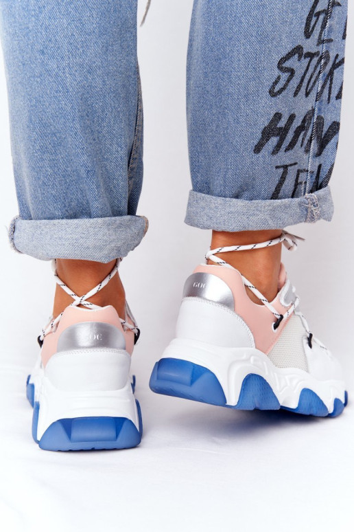 Sportiniai batai ant storo pado GOE HH2N4034 baltai rožinė