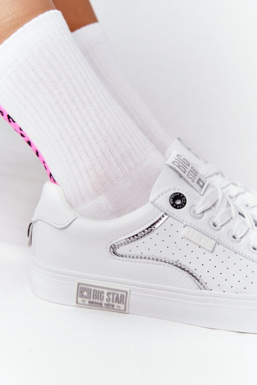 Moteriški odiniai sportbačiai BIG STAR HH274075 baltai sidabriniai