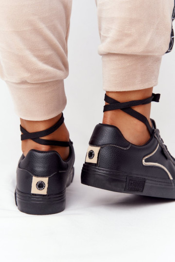 Moteriški odiniai sportbačiai BIG STAR HH274078 juodai auksiniai 2