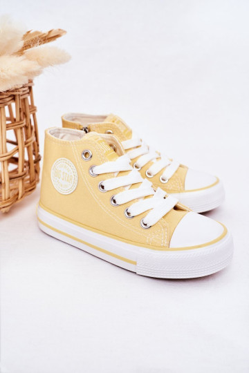 Vaikiški aukšti sportbačiai su užtrauktuku BIG STAR HH374138 Geltona
