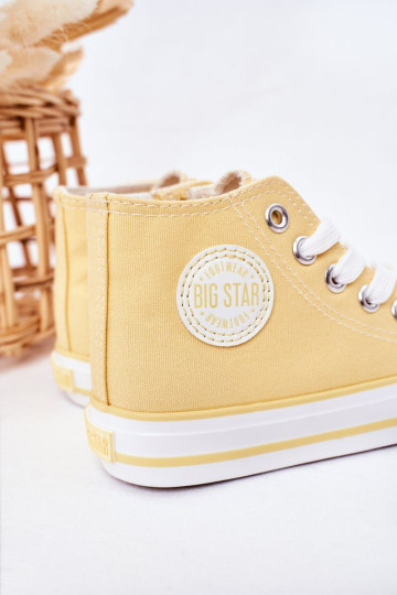 Vaikiški aukšti sportbačiai su užtrauktuku BIG STAR HH374138 Geltona 2