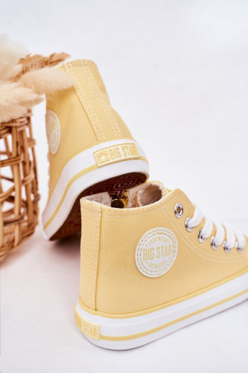 Vaikiški aukšti sportbačiai su užtrauktuku BIG STAR HH374138 Geltona