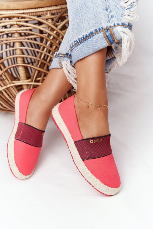Espadrilės ant pinto pado Didelė žvaigždė HH274478 Raudona