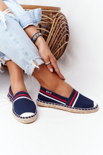 Espadrilės ant pinto pado didelė žvaigždė HH274483 tamsiai mėlyna
