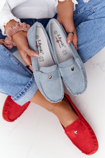 Moteriški zomšiniai batai S.Barski mėlyni