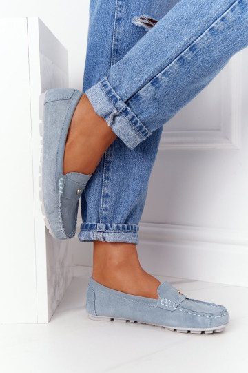 Moteriški zomšiniai batai S.Barski mėlyni