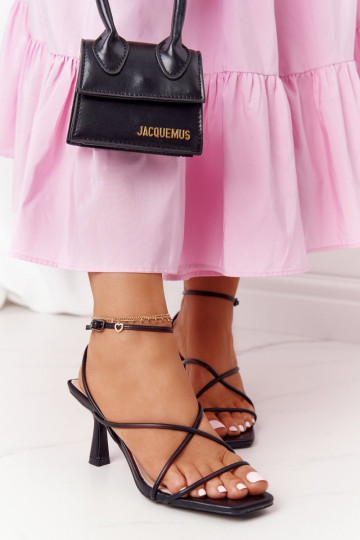 Aukštakulniai sandalai kvadratiniu pirštu S.Barski C420-11 juodi