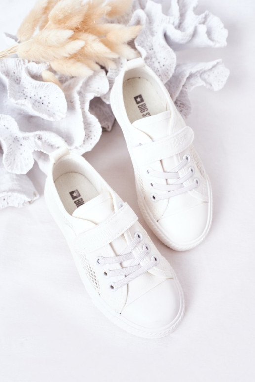 Vaikiški sportbačiai su tinkleliu BIG STAR HH374014 Balti