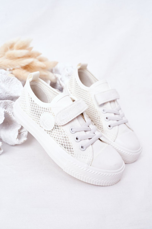 Vaikiški sportbačiai su tinkleliu BIG STAR HH374014 Balti