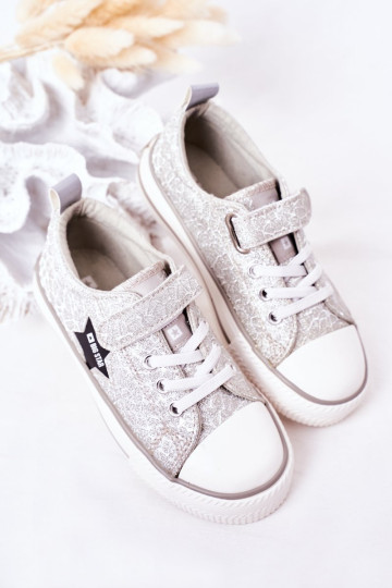 Vaikiški sportbačiai su lipnia juosta BIG STAR HH374025 Sidabriniai 2