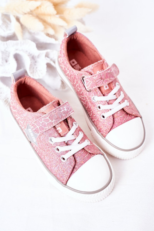 Vaikiški sportbačiai su lipnia juosta BIG STAR HH374027 Rožiniai